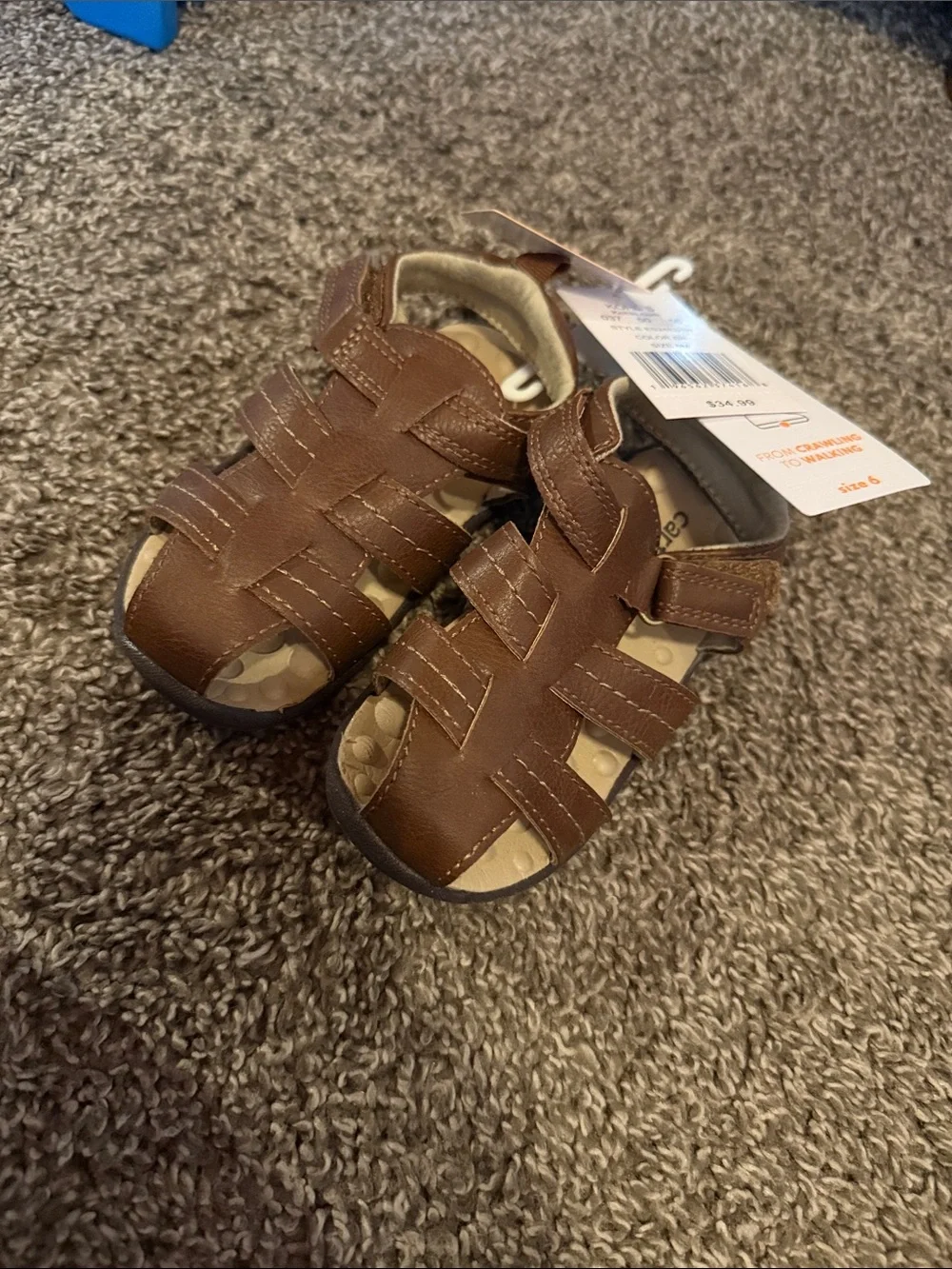 Carter's Brown Closed-Toe Toddler Fisherman Sandals